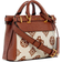 Guess Sestri Canvas Peony Mini Satchel - Brown