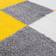 THE RUGS Area Rug Grey, White, Yellow 120 x120cm