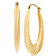 Macy's Swirled Rib Oval Hoop Earrings - Gold