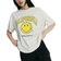 H&M Ladies Oversized Printed T-shirt - Cream/Smiley