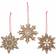 Gisela Graham Gingerbread Style Snowflake Brown Christmas Tree Ornament 8.5cm 3pcs