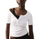 H&M Ladies Ribbed Henley Top - White