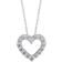 Macy's Heart Pendant Necklace - White Gold/Diamonds