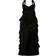 PrettyLittleThing Plus Satin Frill Layered Midaxi Dress - Black