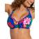 Pour Moi Antigua Frill Halter Underwired Bikini Top - Blue Floral