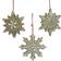 Gisela Graham Gingerbread Style Snowflake Brown Christmas Tree Ornament 8.5cm 3pcs