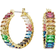 Swarovski Matrix Hoop Earrings - Gold/Multicolour