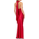 Betsy & Adam Shannon Halter Necktie Floor Length Dress - Red