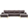 Simplie Fun Accent Grey Sofa 279.4cm 4 Seater