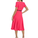 Calvin Klein Women's Short Sleeve Belted Midi Dress - Lipstick