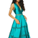 Coast Petite Plunge Neck Twill Midi Dress - Teal