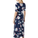 Damart Floral Flared Dress - Flower Navy