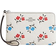 Coach Corner Zip Wristlet With Floral Print - Silver/Chalk Multi