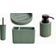 Textured 4 Pcs Dish, Toothbrush, Dispenser Toilet Brush Holder Set - Green