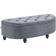 Homcom Semi-Circle Ottoman Tufted Upholstered Accent Seat Dark Grey Storage Bench 120x42cm