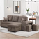 Simplie Fun Sectional Sofa Bed With Storage Grey Sofa 241.3cm 3pcs 3 Seater