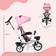 Homcom 6 in 1 Baby Push Tricycle with Parent Handle Pink