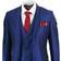 Paul Andrew Men's Classic Suit 3-Piece - Shiny Royal Blue