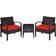 Costway 3 pcs PE Rattan Wicker Bistro Set, 1 Table incl. 2 Chairs