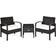 Costway 3 pcs PE Rattan Wicker Bistro Set, 1 Table incl. 2 Chairs