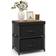 Costway Nightstand Dresser Black/Rustic Brown Bedside Table 30.5x40.6cm