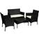 Alivio 4 Seater Garden Rattan Furniture Outdoor Lounge Set, 1 Table incl. 2 Chairs & 1 Sofas