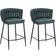 Beliani Milan Velvet Bar Chairs Dark Green Kitchen Chair 88cm 2pcs