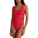 Marine Serre Moonogram Mesh Flock Bodysuit - Red