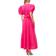 CeCe Women's V-Neck Puff Sleeve Tie Waist Maxi Dress - Bright Rose