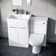 Nes Home Afern 600mm Vanity Basin Unit, WC Unit & Elso Back to Wall Toilet