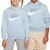 Nike Big Kid's Sportswear Club Fleece Hoodie - Light Armory Blue/White/Ashen Slate