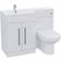 Nes Home Aric 1100mm Vanity Basin Unit, WC Unit & Debra Back To Wall Toilet