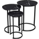 HYGRAD Round Marble Look Black Nesting Table 116.1cm 3pcs