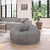 Emma + Oliver Oversized Gray Furry Bean Bag