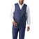 KingSize Big and Tall KS Signature Collection Easy Movement 5 Button Suit Vest - Navy Check