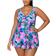 Raisins Curve Trendy Plus Size Lucia Tummy Control Swimdress - Multicolor