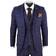 Paul Andrew Kenneth Tweed Check Suit 3-Piece - Blue