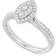 Macy's Marquise Shaped Halo Cluster Engagement Ring - White Gold/Diamonds