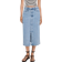 Mango Soleil Slit Denim Skirt - Light Blue