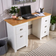 Camden 3 Pedestal White Writing Desk 45x135cm