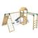 Rebo Wooden Climbing Frame with Swings Slide Up & Over Climbing Wall & Monkey Bars Dolomite