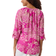 Jones New York Women's Elbow Tie Sleeve Printed Blouse - Bright Orchid