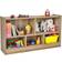 Costway 2-Tier Wooden Bookcase with 5 Compartments for Playroom Study