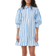 Ganni Striped Cotton Mini Shirt Dress - Silver Lake Blue