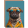 ARTERY8 Greeting Card Pug Dog Lover Hawaiian Shirt Fun Portrait for Him