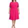 London Times Fit & Flare Scuba Crepe Midi Dress Plus Size - Bright Pink