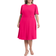 London Times Fit & Flare Scuba Crepe Midi Dress Plus Size - Bright Pink