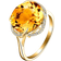 Round Treasure Open Ring - Gold/Citrine/Transparent