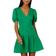 Adrianna Papell Puff Short Sleeve Dress With Tiered Skirt - Green