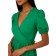 Adrianna Papell Puff Short Sleeve Dress With Tiered Skirt - Green